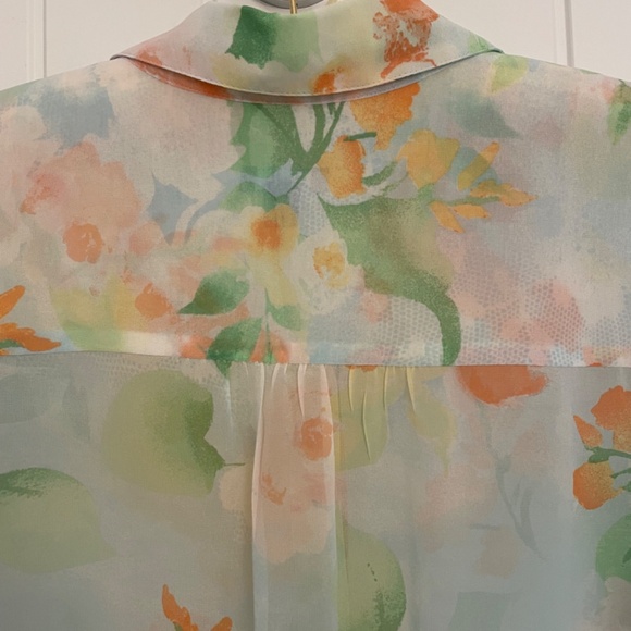 J Jill Chiffon Sheer Long Sleeved Blouse, Size M - Picture 3 of 14